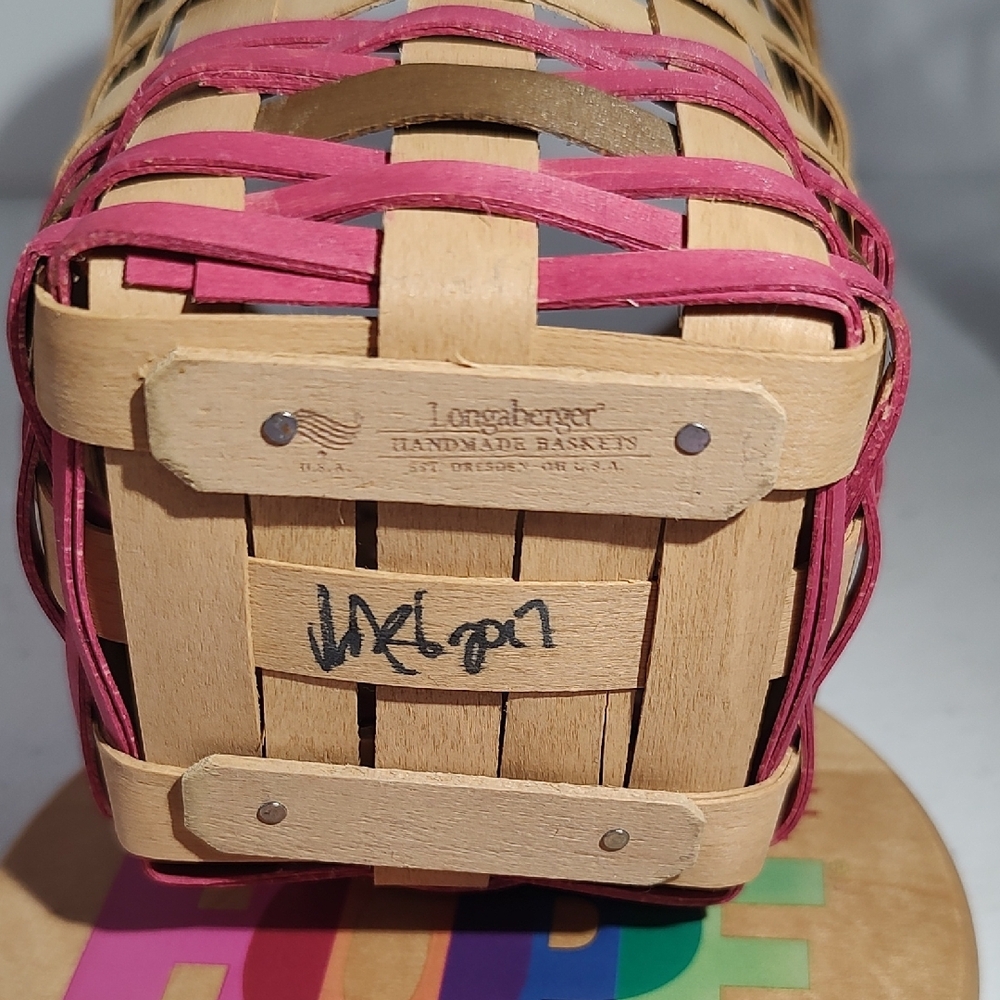 Longaberger Horizon of Hope Basket with Pink and Natural Accents - Picture 10 of 10